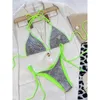 Kadın Mayo Kadın Seksi Halter String Bikini Set İki Parça Plaj Mayosu Kadın Yaz Küçük Göğüs Toplanan Mayo Takımına Alın