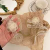 Colliers Collier de tour de cou fleur en dentelle vintage pour femmes blanc élégant mousseline de coulable de couloir de couloir