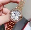 Dials Working Automatic Watches carter Blue Balloon Series 18K Rose Gold Original English Set Watch for Women WE9002Z3