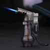 Torch Jet Lighter Cigar Lighter Butane Without Gas Refillable Fuel Visible Windproof Blue Flame Lighter for Smoking Kitchen Fireplace