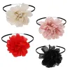 Halsband elegant sammet Big Rose Flower Choker halsband för kvinnor bröllop brud goth kort kedjekedja hals krage smycken tillbehör