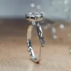 Zespoły Caoshi Modna ramka Ustawienie pierścionka żeńska oprawa weselna prosta design genialny okrągły kształt cyrkonia propozycja biżuterii