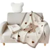 Набор вязаных одеяло пеленание одеяла для новорожденных новорожденных аксессуаров медвежь