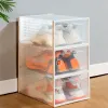 Bins Clear Shoe Boxes Transparent Stackable Shoe Storage Box Plastic Flip Cover Shoe Box Sneaker Holder Organizer Box Cheap