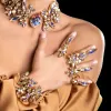 STRANDS NIEUWE LUXURE AB CRYSTAL NILLACE RING BRACKET SIERAY SET Mode Luxe Banquet Party Ketting Sieraden Sieraden Accessoires