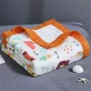 Conjuntos 4 camadas Bamboo Cotton Blanket Baby Muslin Swaddle Kids Banho Toalha Infantil Bedding para recém