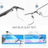 Линзы Rbenn Design Design Halces Men Anti Blue Light Halfframe Business Computer Prescret Eyeglasses +0,75 1,5 1,75 2.75