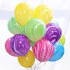 Décoration de fête 100pcs / lot bricolage joyeux anniversaire ballons en latex marbre peinture métallique agate de ballon de ballon de mariage décoration de douche de bébé