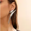 Exaggerated Geometry Long Curved Drop Earrings Fashion Aesthetics Thick Metal Triangular Earrings Women's Trendy Stage Jewelry AB185