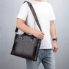 PU lederen aktetas voor man A4 documenten Designer Executive Handbag Laptop 14 Messenger Tote Bag Husband 240418