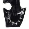 Necklaces Punk Goth Handmade Rivets Chokers Necklace Spike Rivet Necklace Rock Gothic Chokers 1PC