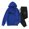 Men's and Women's Hooded Sweatshirt Two Piece Set Couple Jogging Sweatshirt Spring Street Clothing Tracksuit Sportswear Set