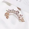 Kolczyki Nowe modne temperament liści kryształowy kryształowe kolczyki dla kobiet owinę ucha mankiet klip dziewczęta kreatywność prezent biżuterii