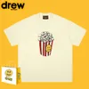 Drewmango Co marca Drew Sleeves Short Sorming Face camiseta Pure Cotton High Street