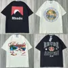 T-shirt Streetwear Men Women Vintage White Black T Shirt Tee Print 2024SS EE