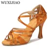 Dansschoenen wuxijiao skin satijn latin dames zachte zool indoor party performance ballroom