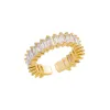 Bande Oro Colore Gold Anelli zirconi cubici per donne aperti inossidabile inossida