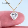 Kettingen 1CT hart gesneden moissaniet hanger echt 18k geel goud 6,5 mm VVS lab diamanten ketting voor vrouwen jubileum cadeau romantische sieraden