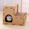 Mats Corrugated Paper Multilayer Scratch Board for Cat, Cute Play House, Rest Nest, Pet Supplies