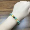 Strängar Triple Prosperity Armband Citrine Green Aventurine African Turquoise 8 mm rund välstånd och lycka kristaller