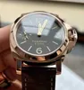 Pannerai Watch Luxury Designer 18K Rose Gold PAM00511 Manuel Mécanique Mentide 44 mm