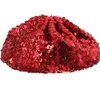 Berets Women Fashion Sparkle Pools Beanie Hat Costume Accessories for Dance Performance (Red)