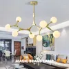 Chandeliers Modern Led Chandelier Nordic Magic Bean Lamp Molecular Living Room Decor Dining Lights Kitchen Art Decoration Home Hang Lighting