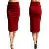 Women Skirt Bodycon Office Female Slim Knee Length High Waist Stretch Sexy Pencil Skirts Jupe Femme 240419