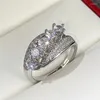 Anelli a grappolo splendido anello nuziale per donne abbaglianti zirconia cubica design moderno 2024 Fashion Jewelry Party