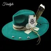 Wide Brim fedora hats Felt Suede hat Men women Feather accessory Fedoras DIY flat brim Jazz Gentlemen Top 240417