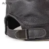 Aorice Genuine Leather Men Cap Hat Winter Hat de alta qualidade Homens de ovelha real Mulheres Chapéus de exército sólidos HL153-B 240323