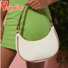 Drawstring yogodlns trendy onderarm tas voor vrouwen pu lederen schouder vintage dumpling designer meisjes draagbare handtas bakken