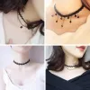 Kolyeler Retro Vintage Gotik Chocker Harajuku Aşk Kalp Chokers Goth Siyah Kadife Kalp Kristal Kolye Suçlu Kolye