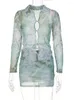 Robes de travail 2024 Produit printemps et d'été Camouflage Camouflage à manches longues Collier Collier T-shirt Suit en gros vêtements pour femmes