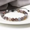 Strands Fashion Braided Bracelet Natural Stone Rhodochrosite Beads Bracelet Adjustable for Women Men Couples Friendship Bracelet Jewelry