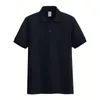 Men's Polos Spring And Summer Shirt Short-sleeved Pocket Pure Cotton Lapel Loose Breathable Top Casual Golf Sports