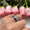 Banden 8mm mode sieraden wolfraam carbide ring meteoriet koolstofvezel inlay dropshipping heren dames trouwring fabriek groothandel