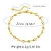 Enkelbanden verstelbare lengte mode vergulde 18k gouden metalen hart carve letters ketting klassiek gemakkelijk te matchen anklet dames sieraden