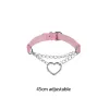 Halsband rosa sexiga trendiga rock gotiska krage halsband smycken gotiska läder hjärta nitar harajuku punk choker halsband för kvinnor gåva