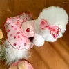 Dog Apparel Summer Dress Luxury Strawberry Skirt Lace Princess Chihuahua Bichon Korean Clothes 2024 Puppy Costume