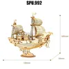 3D Puzzles Navio diplomático DIY 3D Corte de madeira Modelo de madeira de madeira Kits Building Kits Toy Y240415