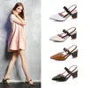 Chaussures habillées 2024 Designer talons épais pour femmes mode décontractée été coréen romain pointuy un mot boucle sandales dames