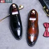 Dress Buty klasyczny retro retro brogue oryginalne skórzane męskie męskie biuro Biuro Business Men Party Wedding Oxfords Rozmiar 37-46