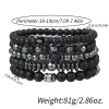 Bangle 5pcs/Set Couples Matte Bracelets Fashion Natural Stone Multilayer Beads Bracelets для женщин для женщин мужские аксессуары для запястья