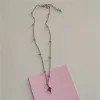 Ожерелья Kpop Goth Vintage Y2K Star Cross Pendant Pink Beadered Silver Color Collece для женщин эстетическая гранж Emo Eview