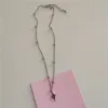 Collares KPOP Goth Vintage Y2K Cross Cross Cross Pink Pink Bead Silver Collar Collar para mujeres Grunge Emo Bewely Accesorio