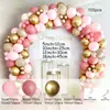 Party Decoration 155pcs Retro Pink Pastel Macaron Sandy White Balloons Garland Arch Kit Wedding Birthday Ballon