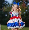 Kindercartoon falbala vlieghuls jurken lolita meisjes polka dots patroon lantaarn jurk zomer kinderen verjaardagsfeestje kleding z7842