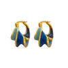 Earrings Modern Jewelry Pretty Design High Quality Brass Metal Geometric Blue Earrings For Girl Women Gift 2023 Trend New Accessories