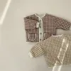 Cappotti per bambini abiti da bambino in cotone autunno inverno plaid vneck boy cardigan giacca per bambini vestiti per bambini folti